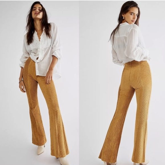 Free People Pants - Free People velvet flare pants